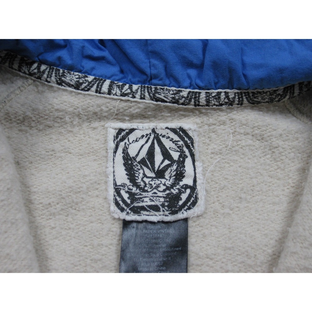 Y2K Volcom Zip Hoodie Women's (L) "Wallpaper Vintage" Grunge Skate 2000s - Picture 7 of 12